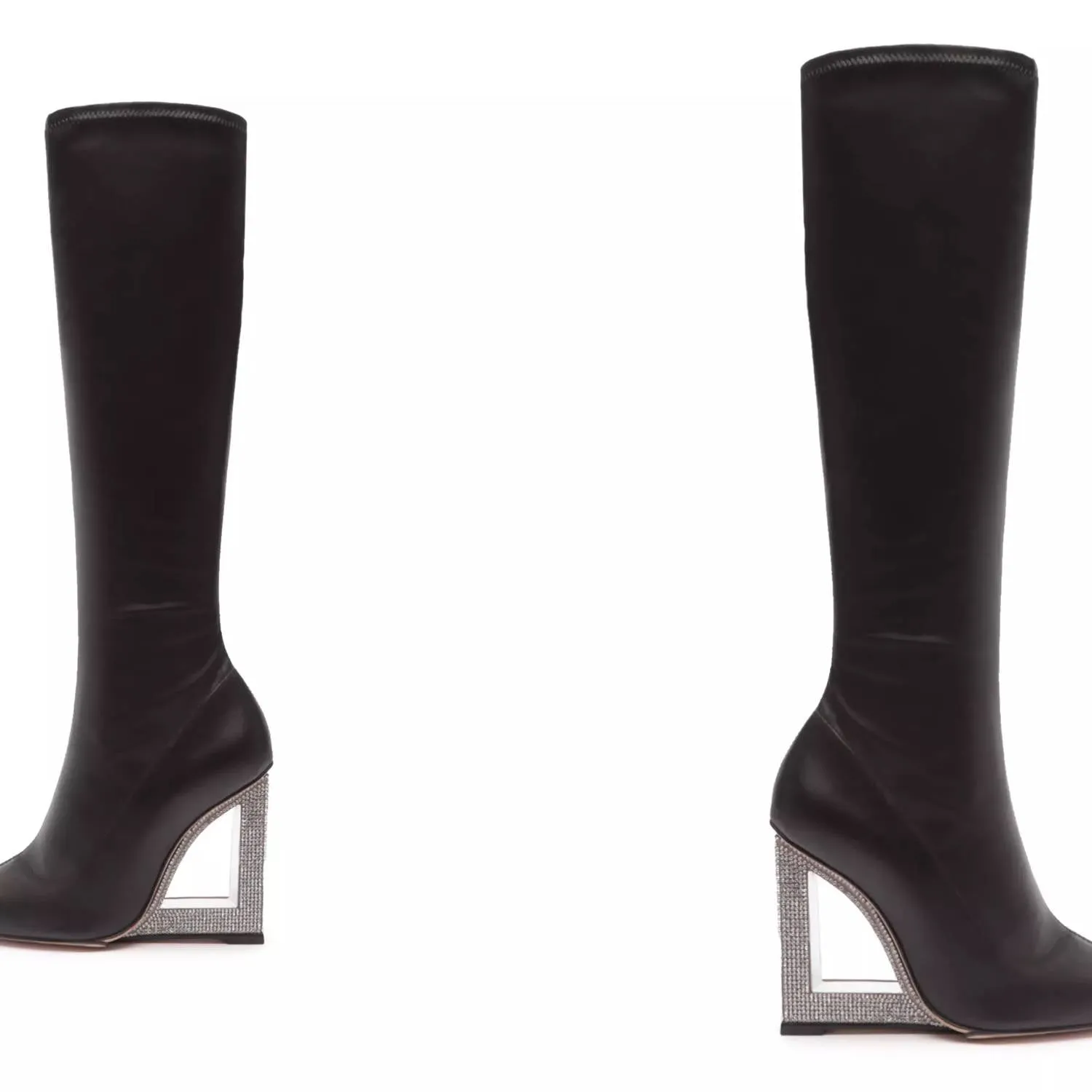 Filipa Pointed Toe Wedge Boots In Black
