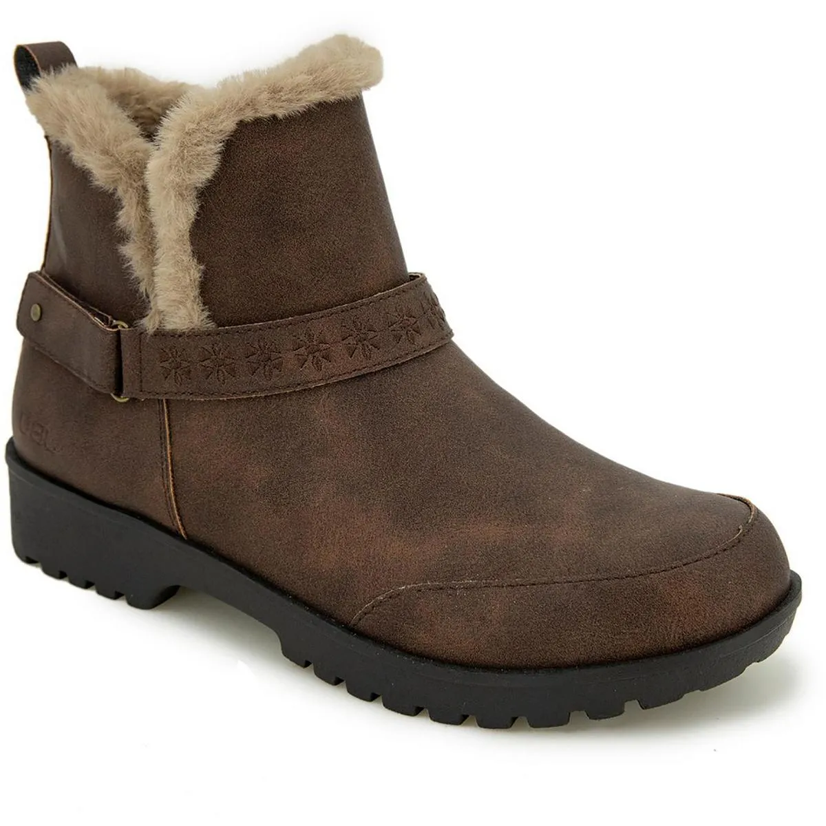 Finland Womens Faux Leather Ankle Boots