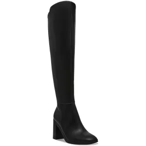 Finnegan Wide Calf Womens Covered Heel Faux Leather Over-The-Knee Boots