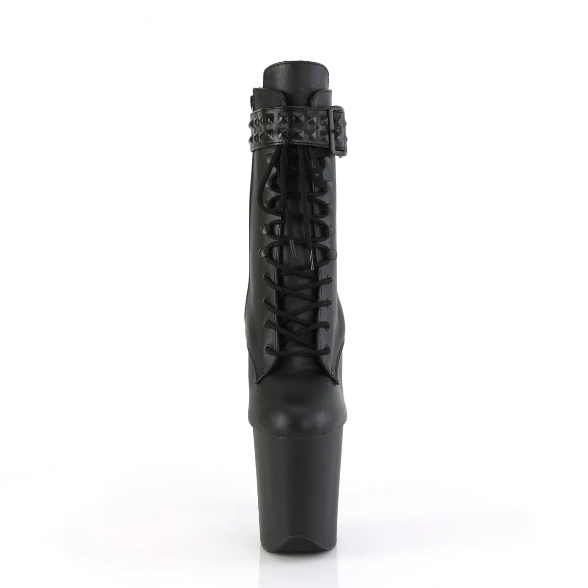 FLAMINGO-1020STR Black Faux Leather/Black Matte