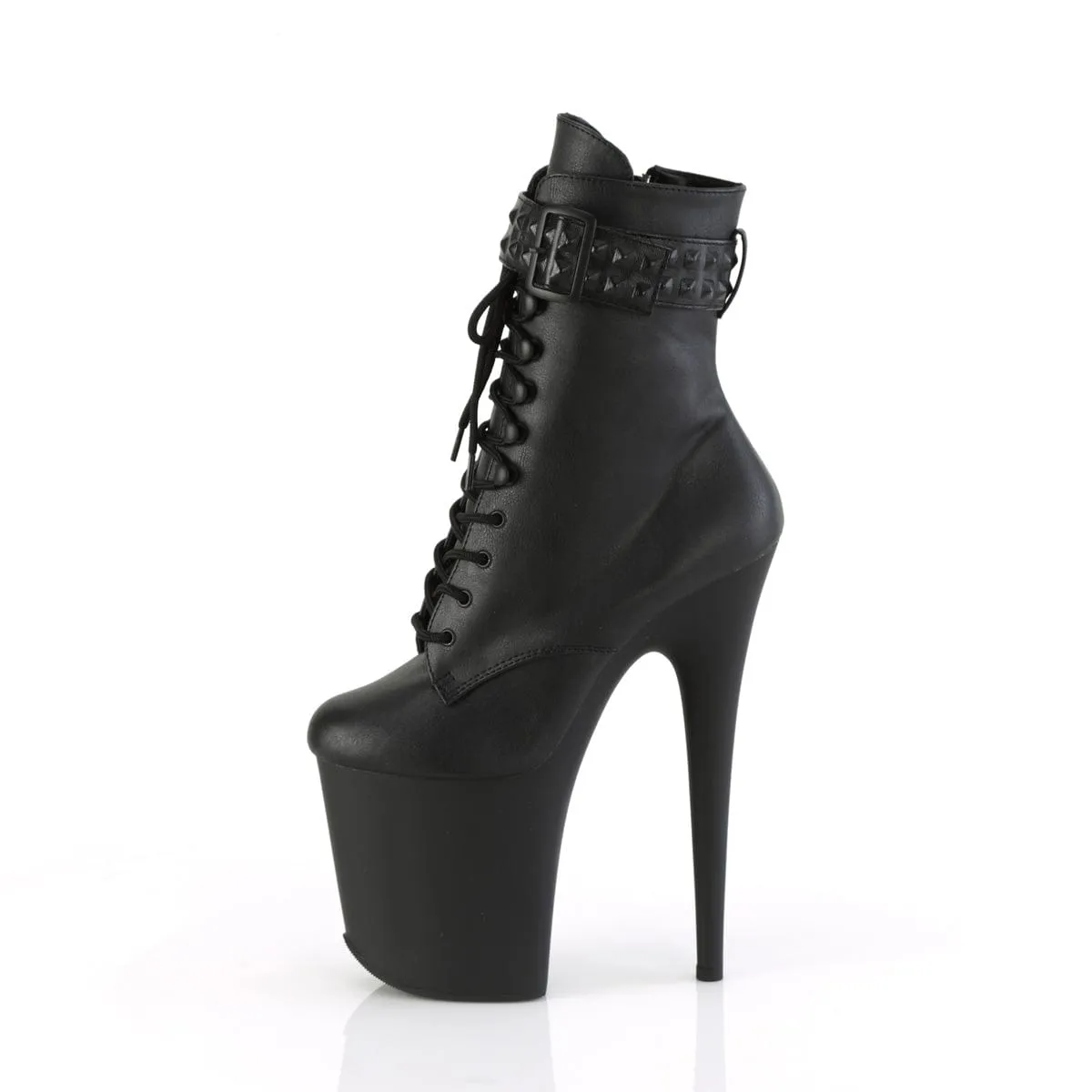 FLAMINGO-1020STR Black Faux Leather/Black Matte