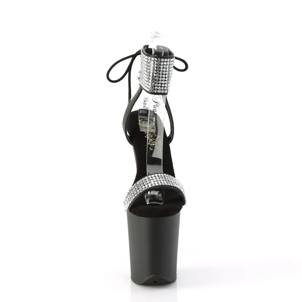 FLAMINGO-870 Black Faux Leather-Rhinestones/Black Matte