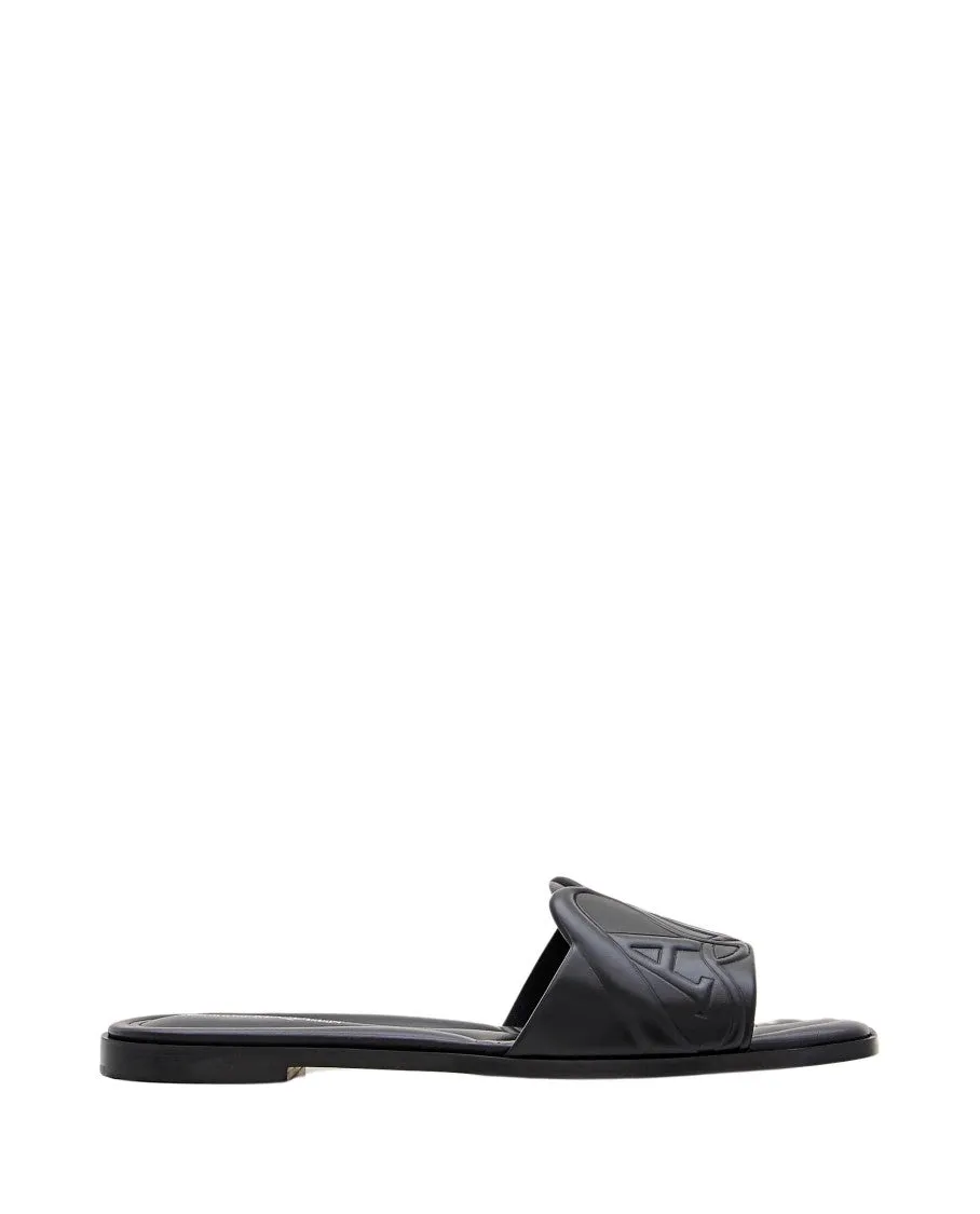 Flat Leather Slide Sandal