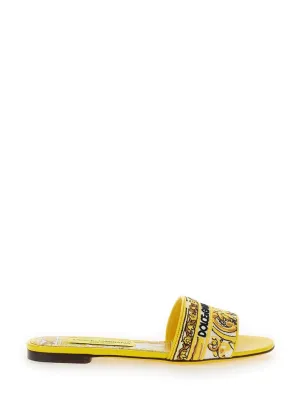Flat Tris Maiolica Mules