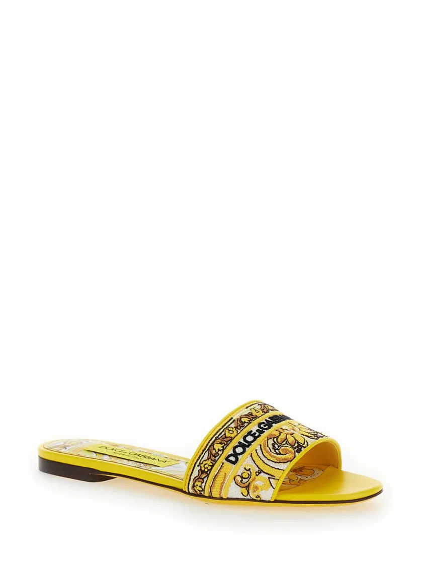 Flat Tris Maiolica Mules