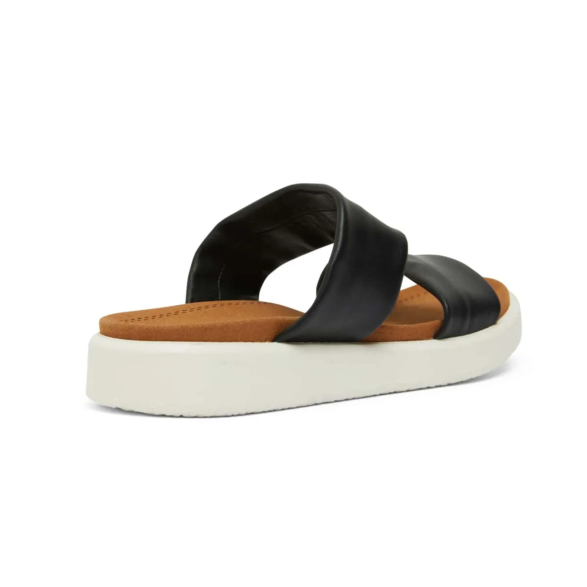 Fleet Slide in Black Leather