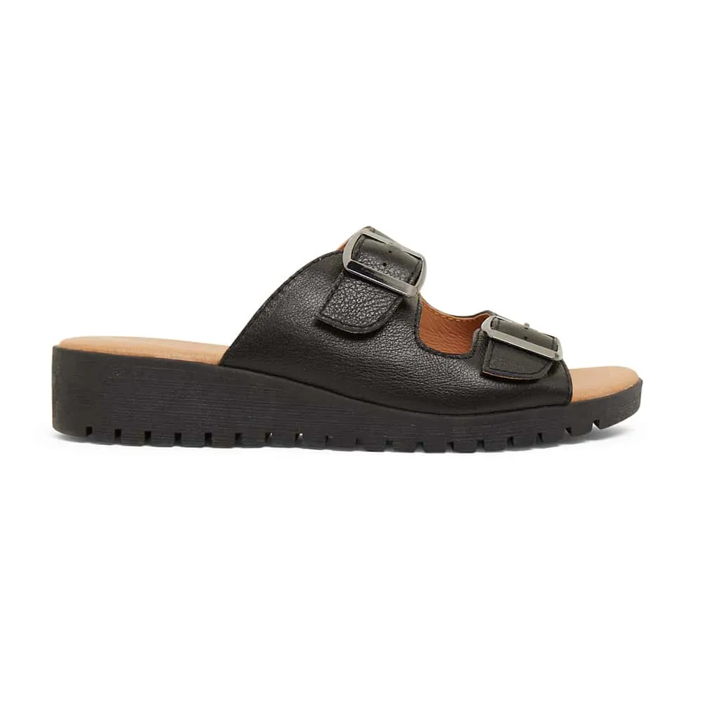 Gadget Slide in Black Leather