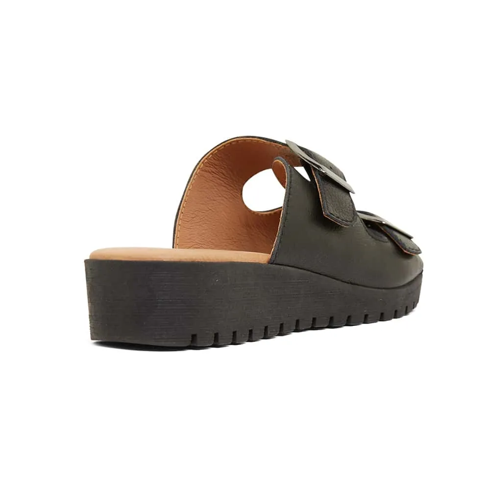 Gadget Slide in Black Leather