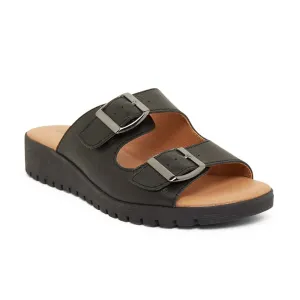 Gadget Slide in Black Leather