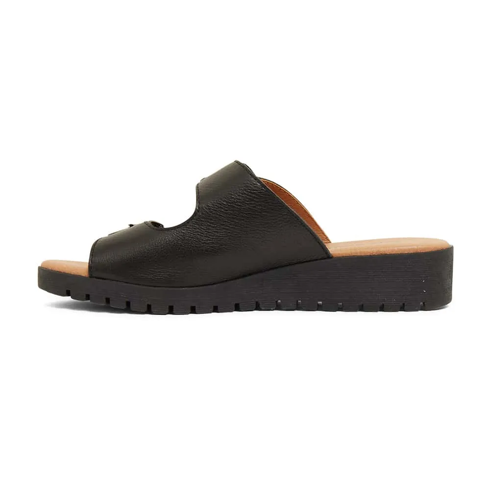 Gadget Slide in Black Leather