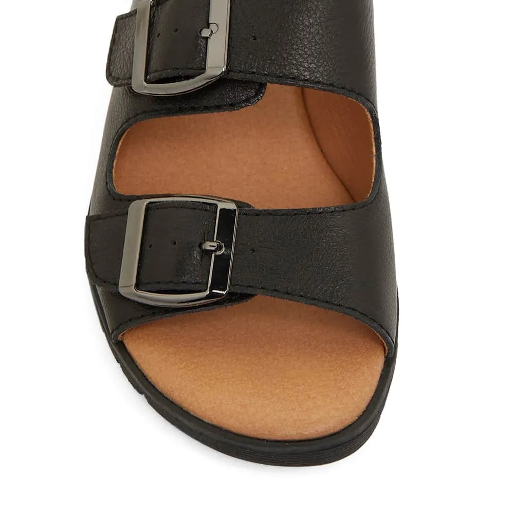 Gadget Slide in Black Leather