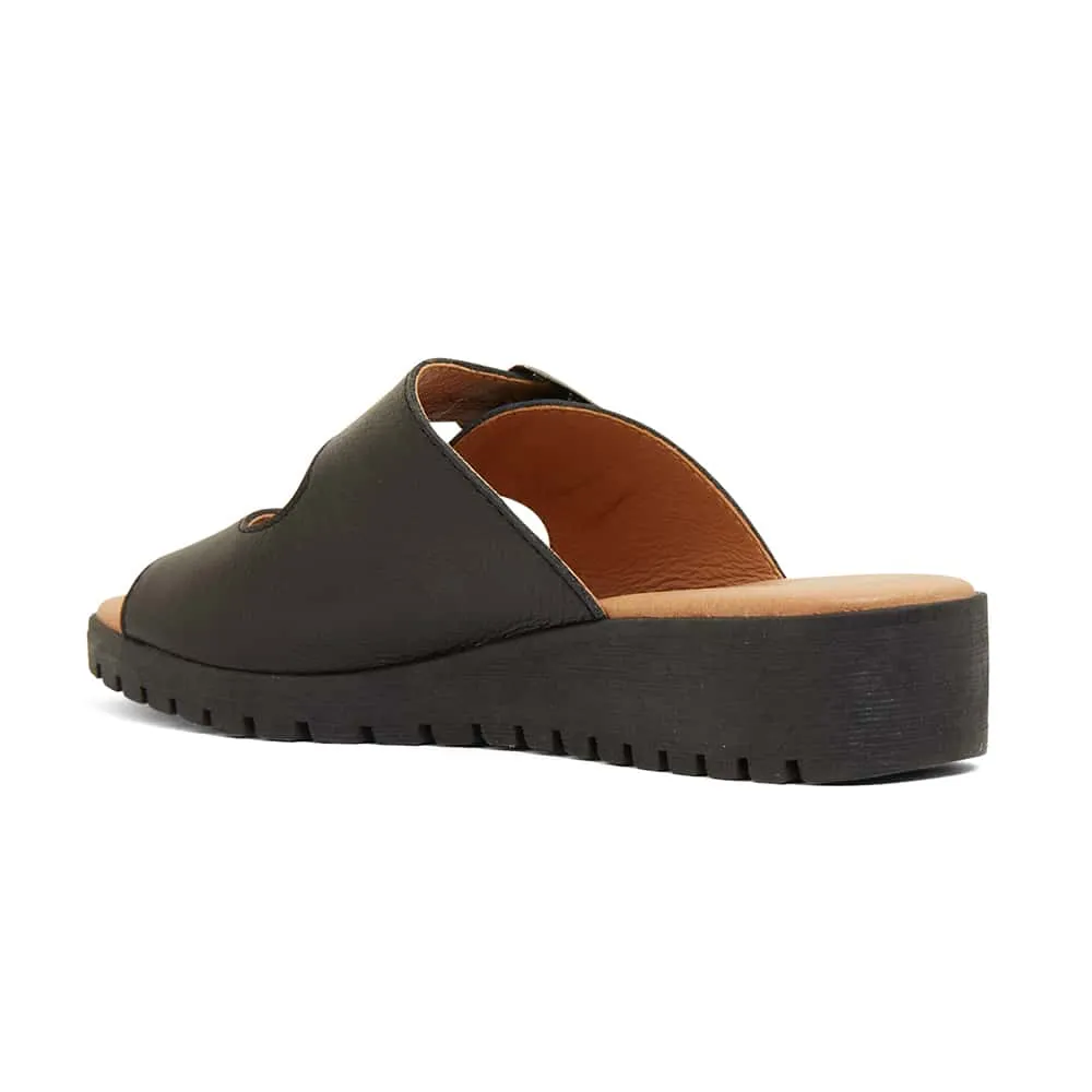 Gadget Slide in Black Leather