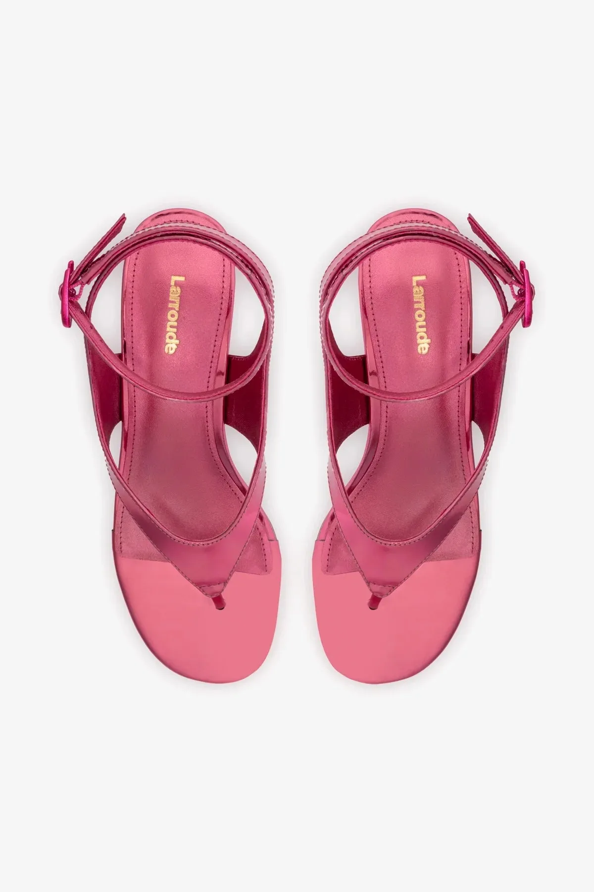 Gaia Block Sandal In French Rose Specchio
