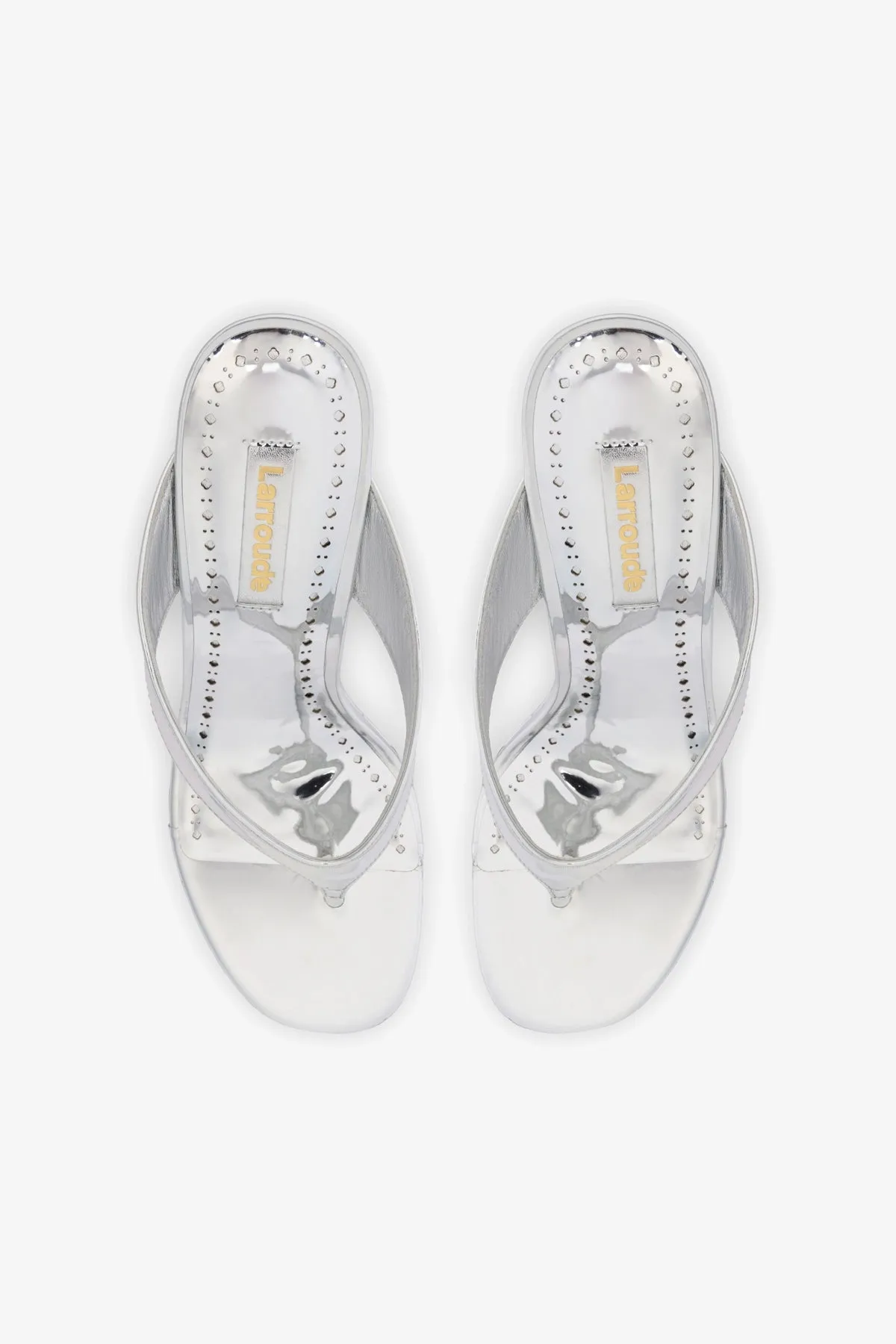 Gaia Wedge Sandal In Silver Specchio