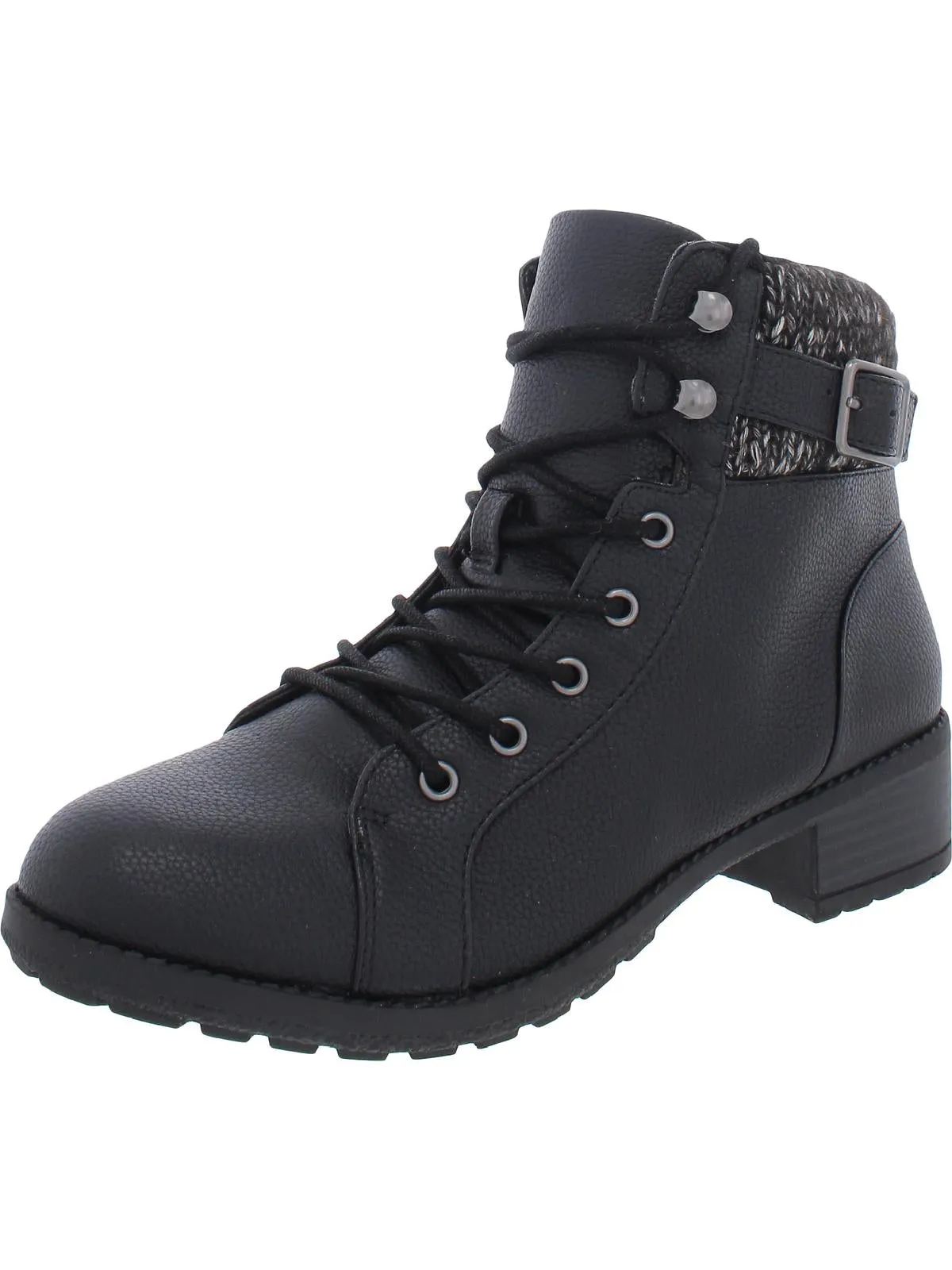 Gaiel Womens Faux Leather Round Toe Ankle Boots