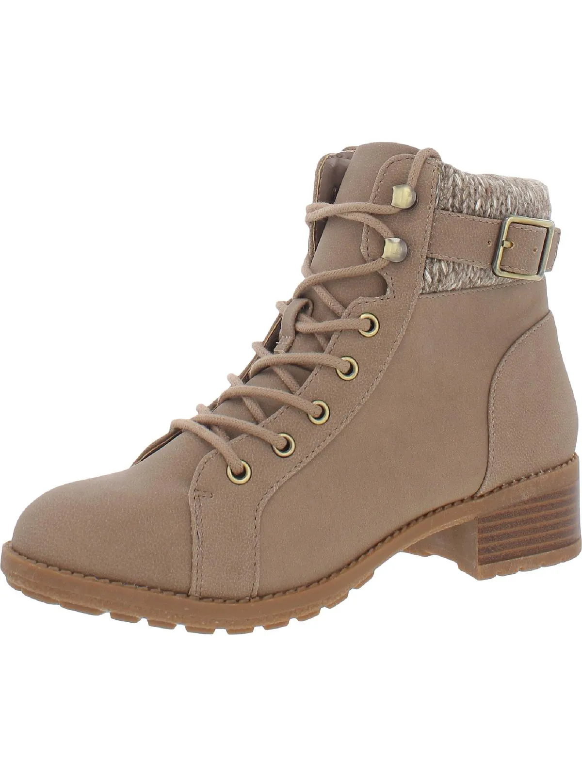 Gaiel Womens Faux Leather Round Toe Ankle Boots