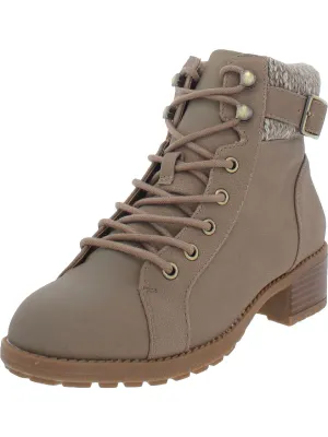 Gaiel Womens Faux Leather Round Toe Ankle Boots