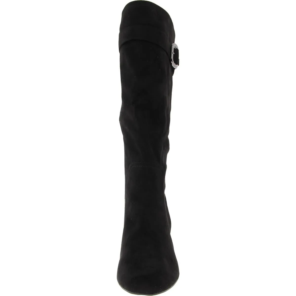 GELSEY Womens Faux Suede Zipper Knee-High Boots
