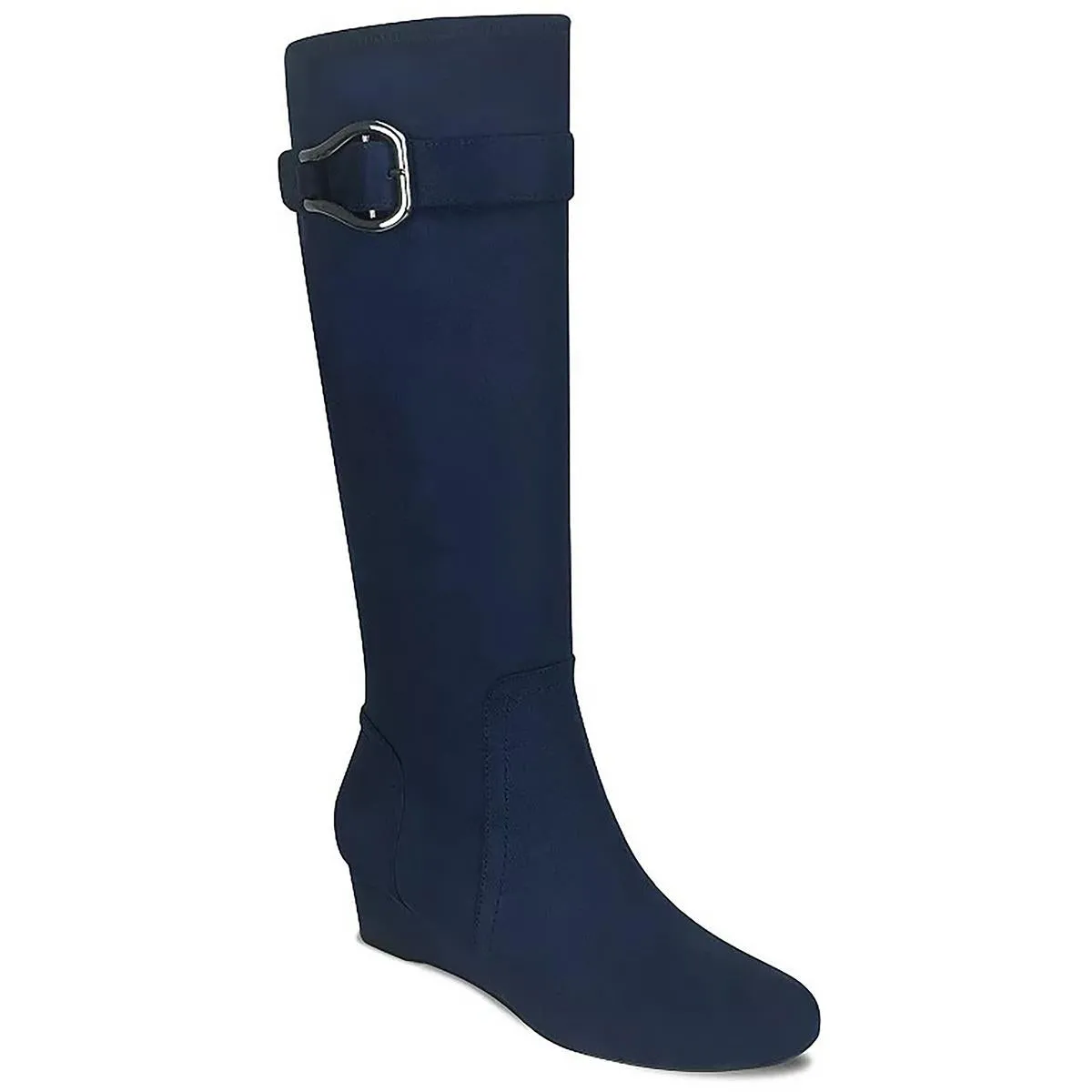 GELSEY Womens Faux Suede Zipper Knee-High Boots