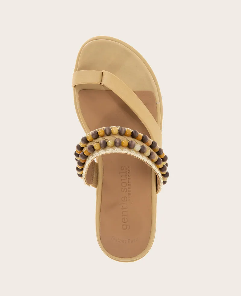 GENTLE SOULS - Lentini Leather Beaded Sandal