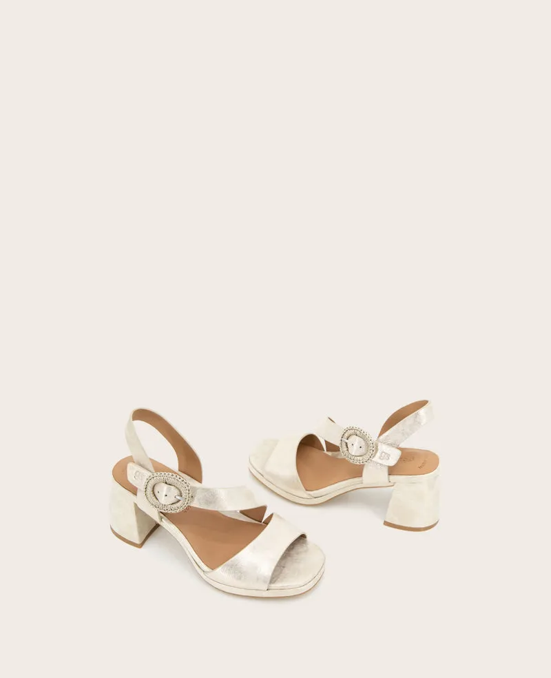 GENTLE SOULS - Roma Metallic Heel Sandal