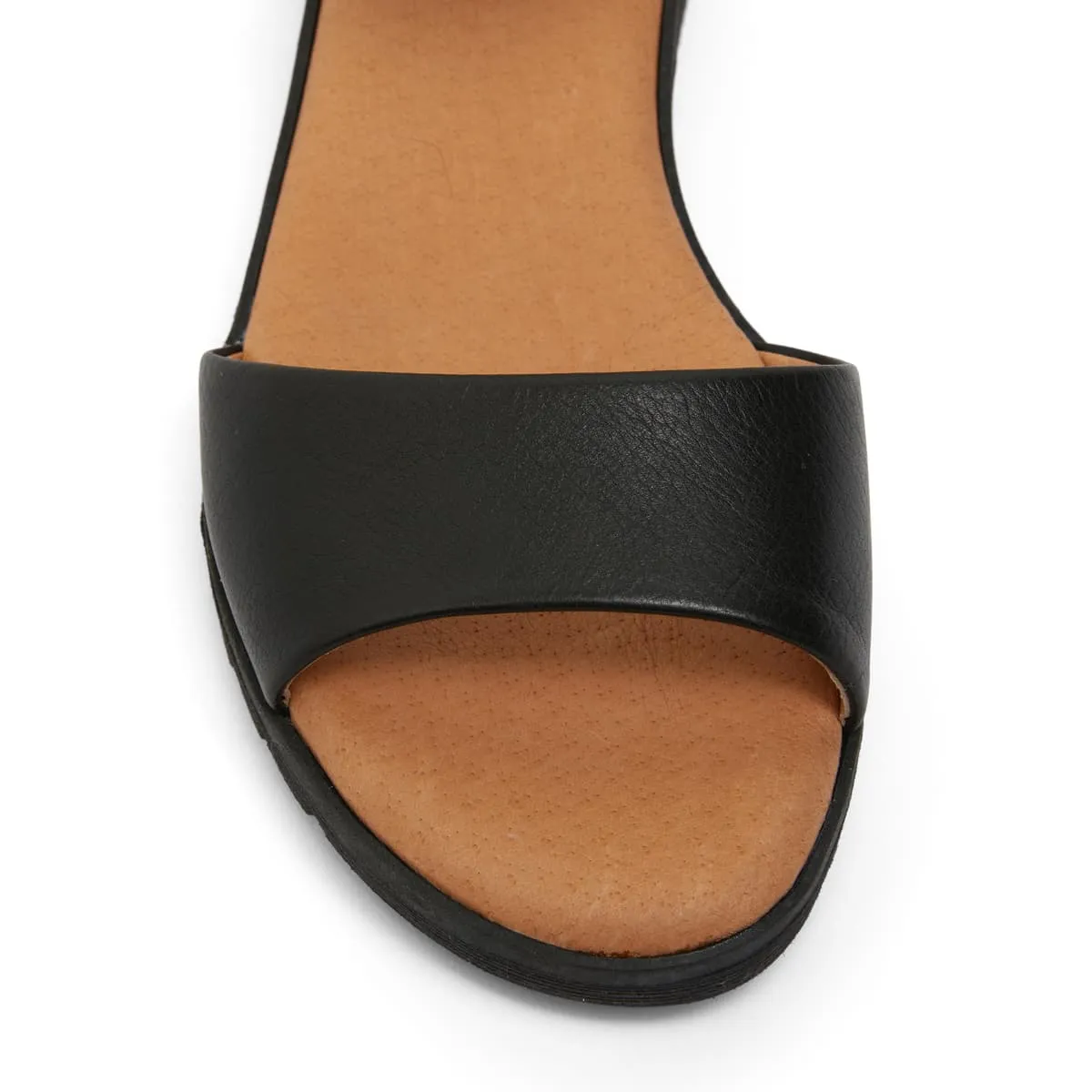 Georgie Sandal in Black Leather