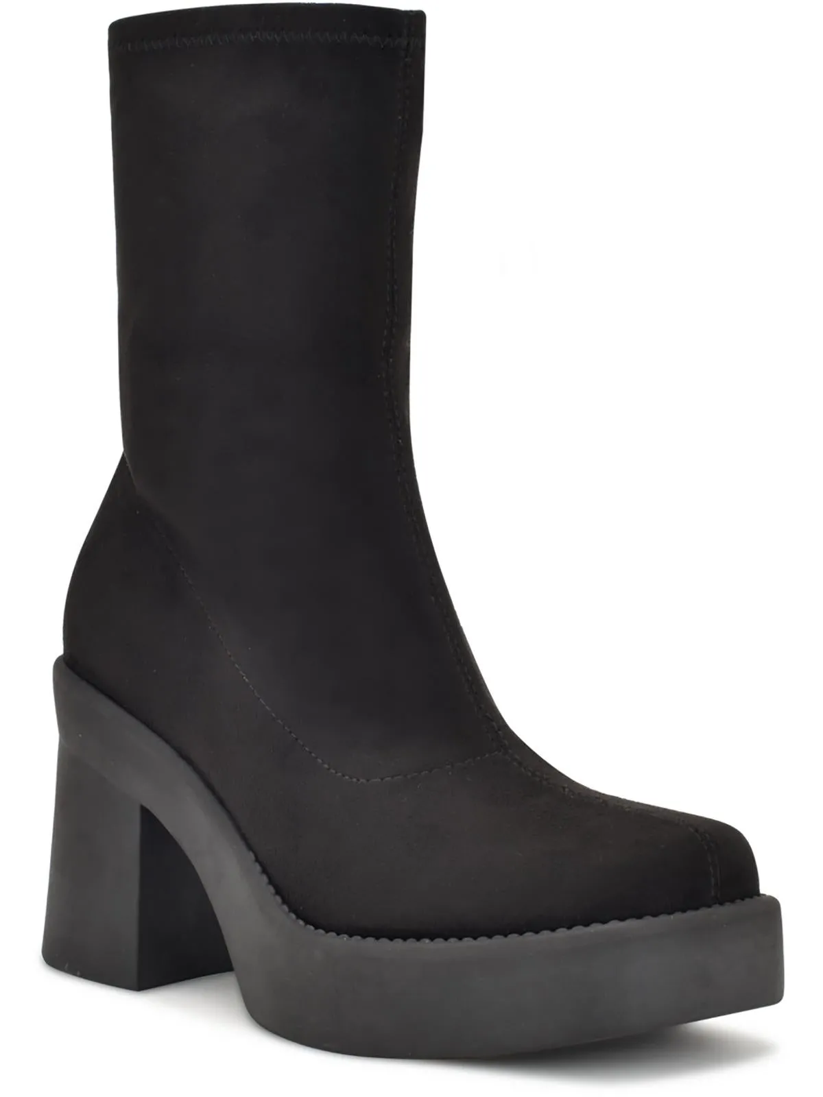 Gerri 3 Womens Patent Square Toe Mid-Calf Boots