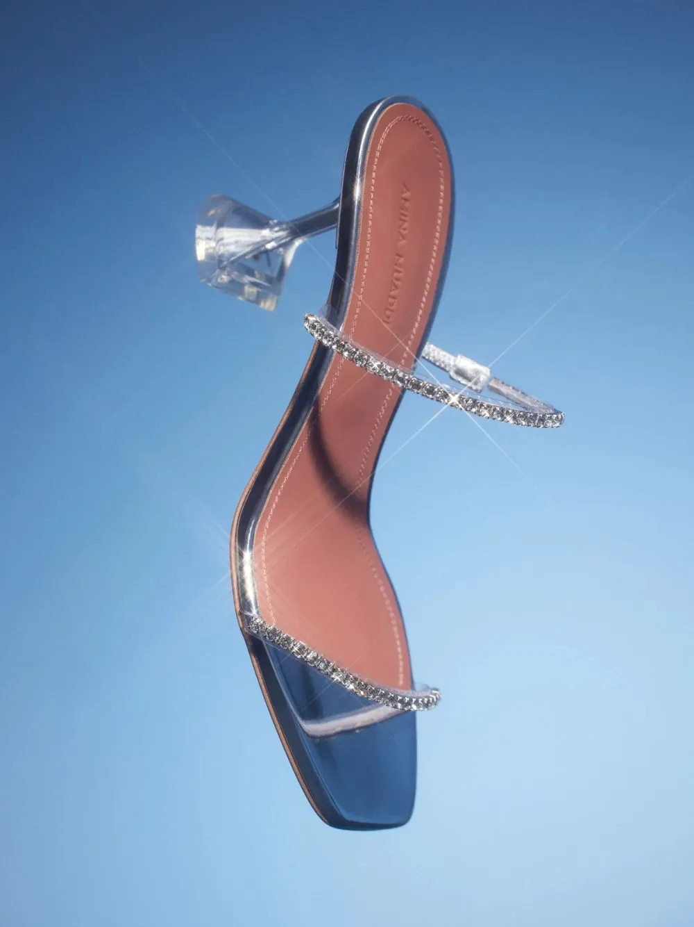 Gilda Glass Slipper with Crystal Straps