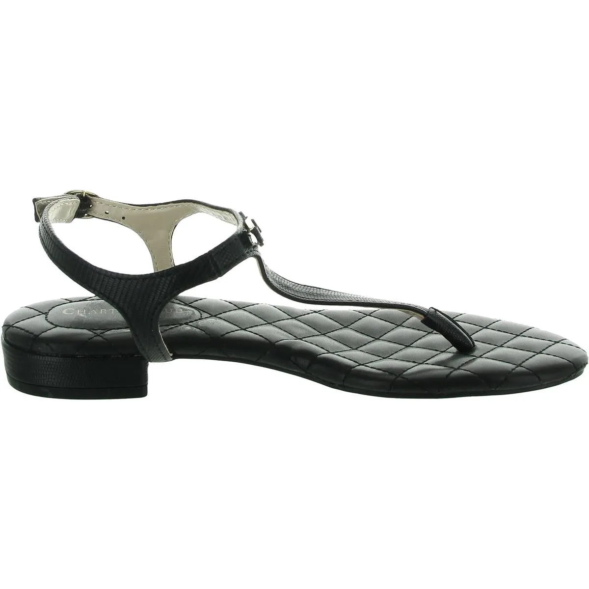 Ginifurf Womens Logo Faux Leather Flatform Sandals