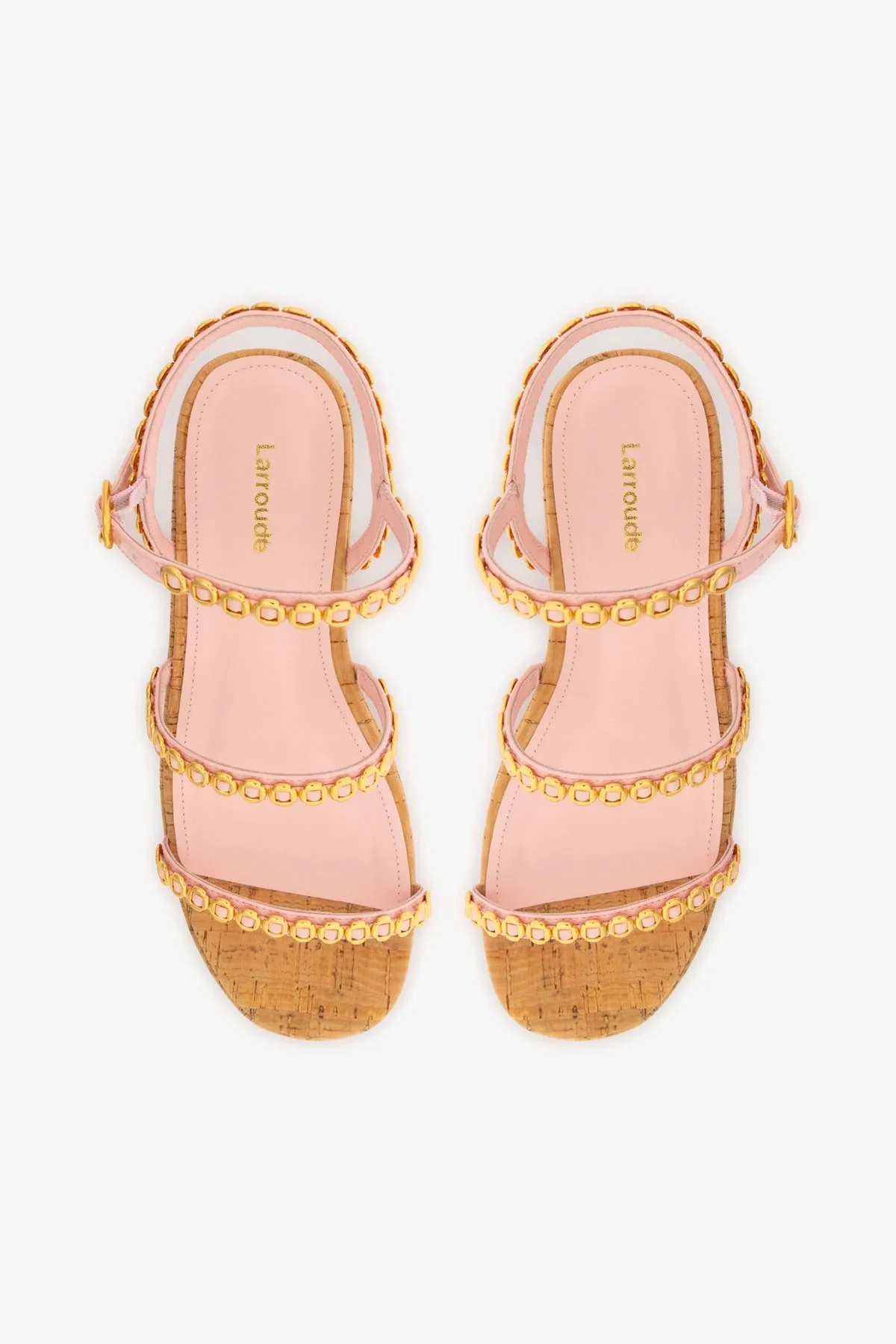 Gio Milanina Flatform In Tulip Patent Leather and Natural Cork