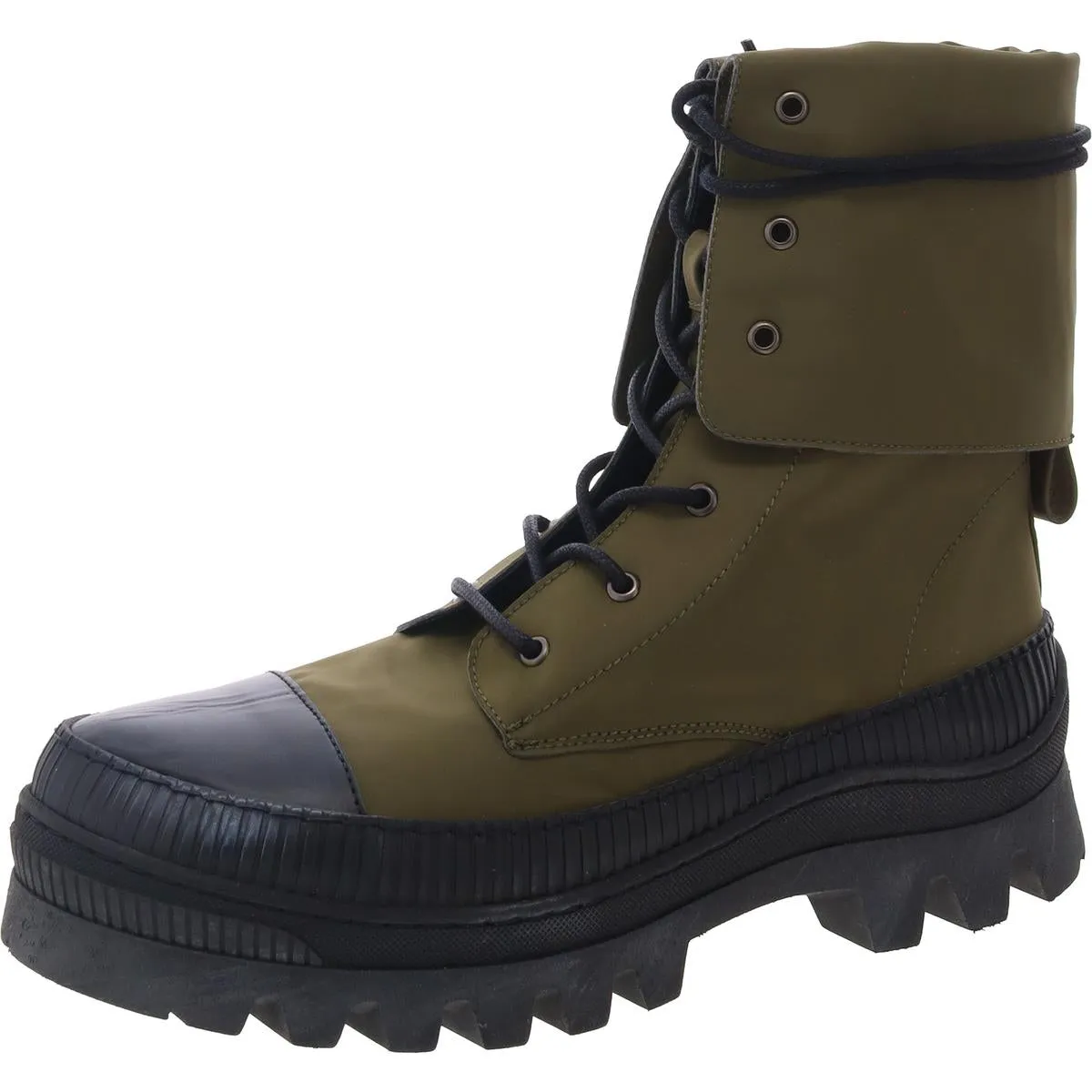 Goldie Womens Leather Over The Ankle Combat & Lace-up Boots