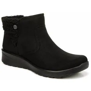 Grand Cozy Womens Contrast Trim Faux Suede Booties