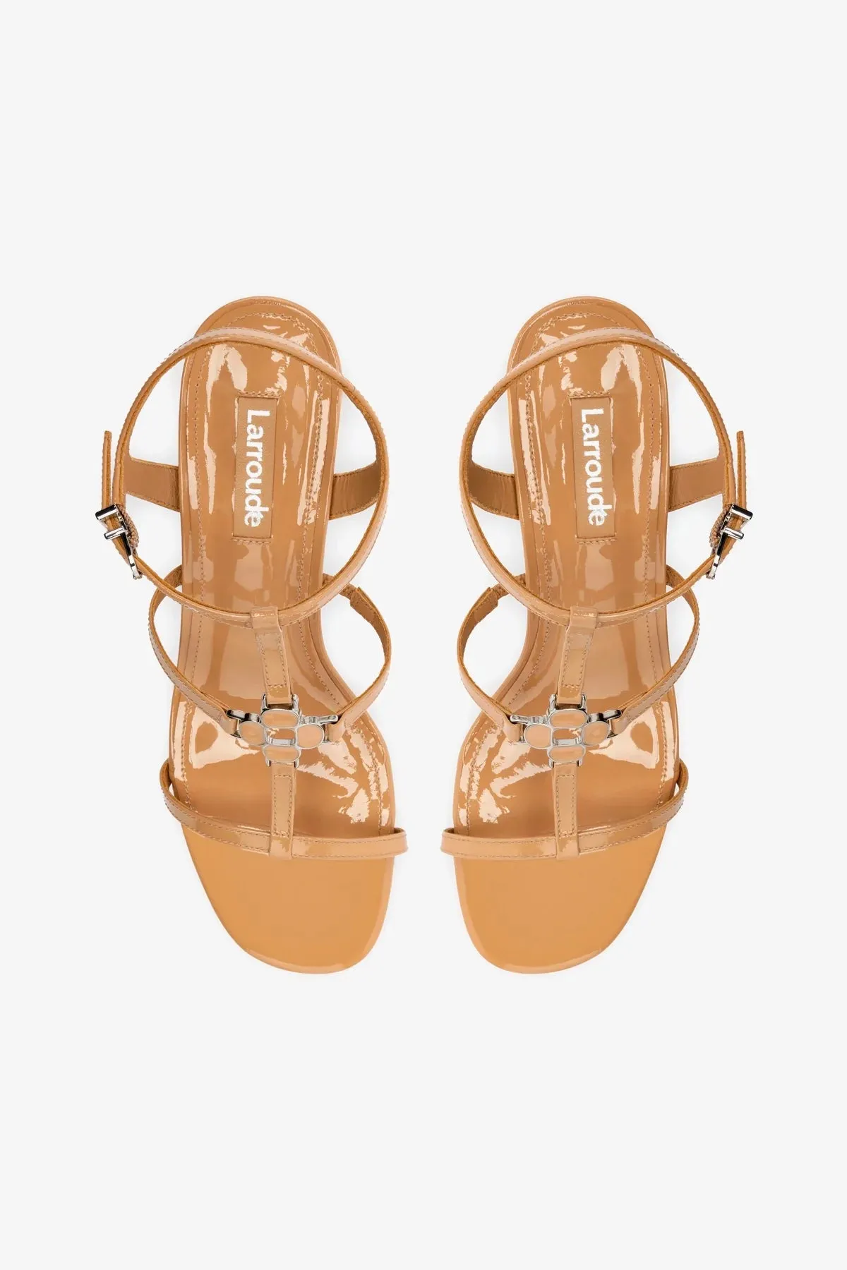 Hana Block In Tan Patent Leather