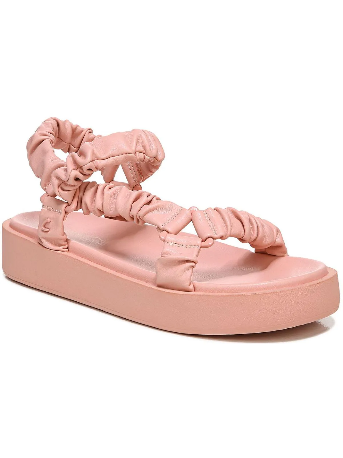 Harlene Womens Faux Leather Ankle Strap Flatform Sandals