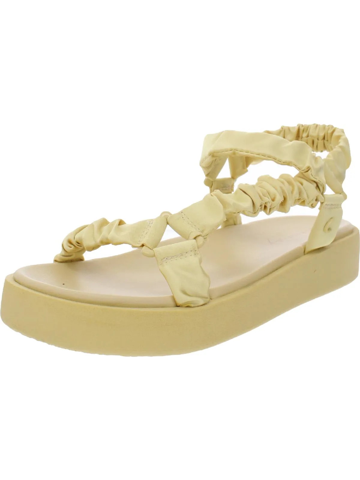 Harlene Womens Faux Leather Ankle Strap Flatform Sandals