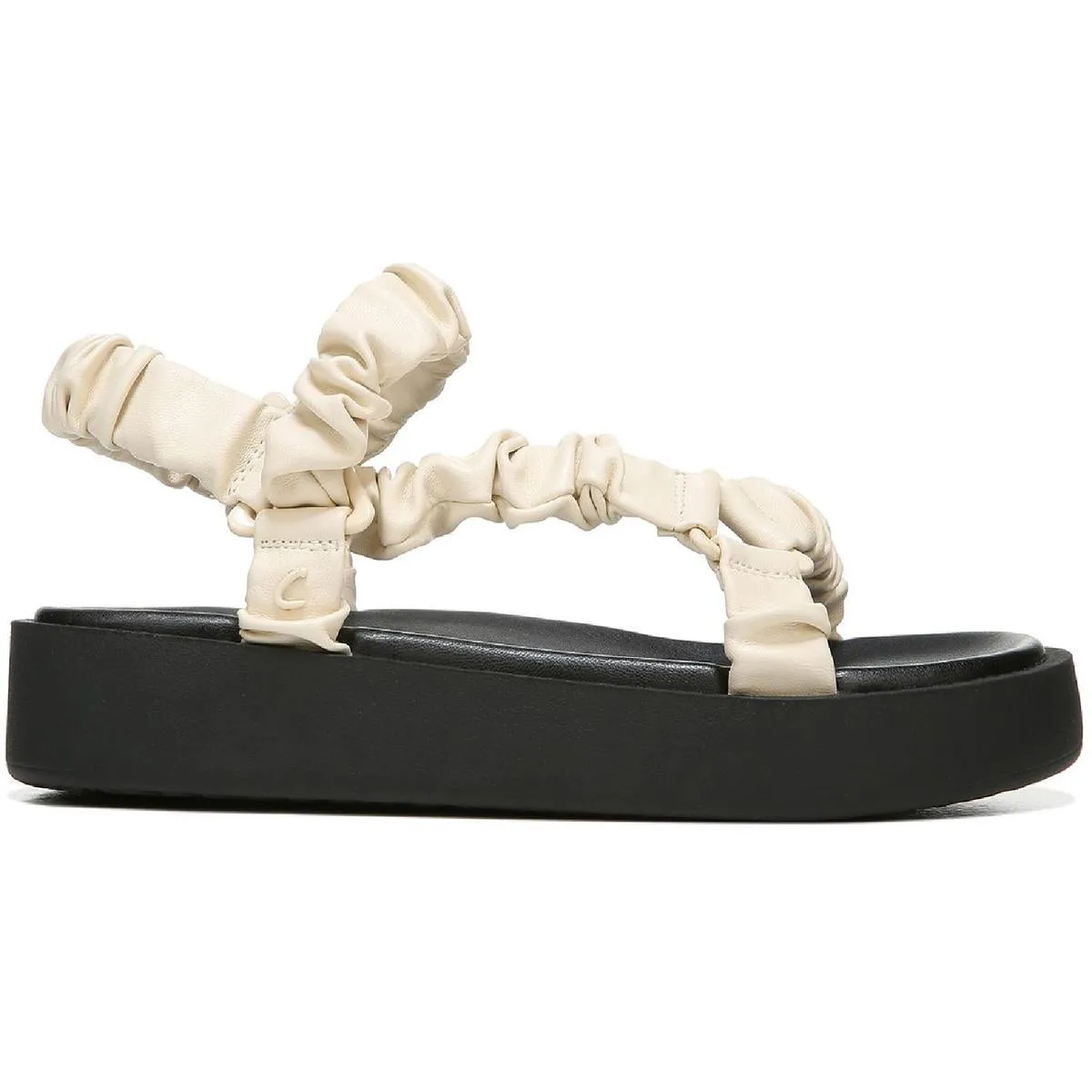 Harlene Womens Faux Leather Ankle Strap Flatform Sandals