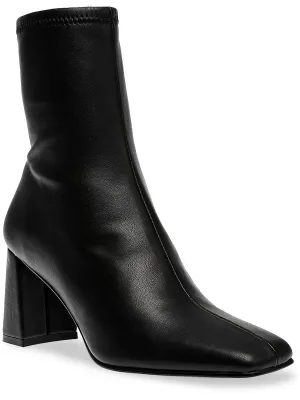 Harli Womens Faux Leather Square Toe Ankle Boots