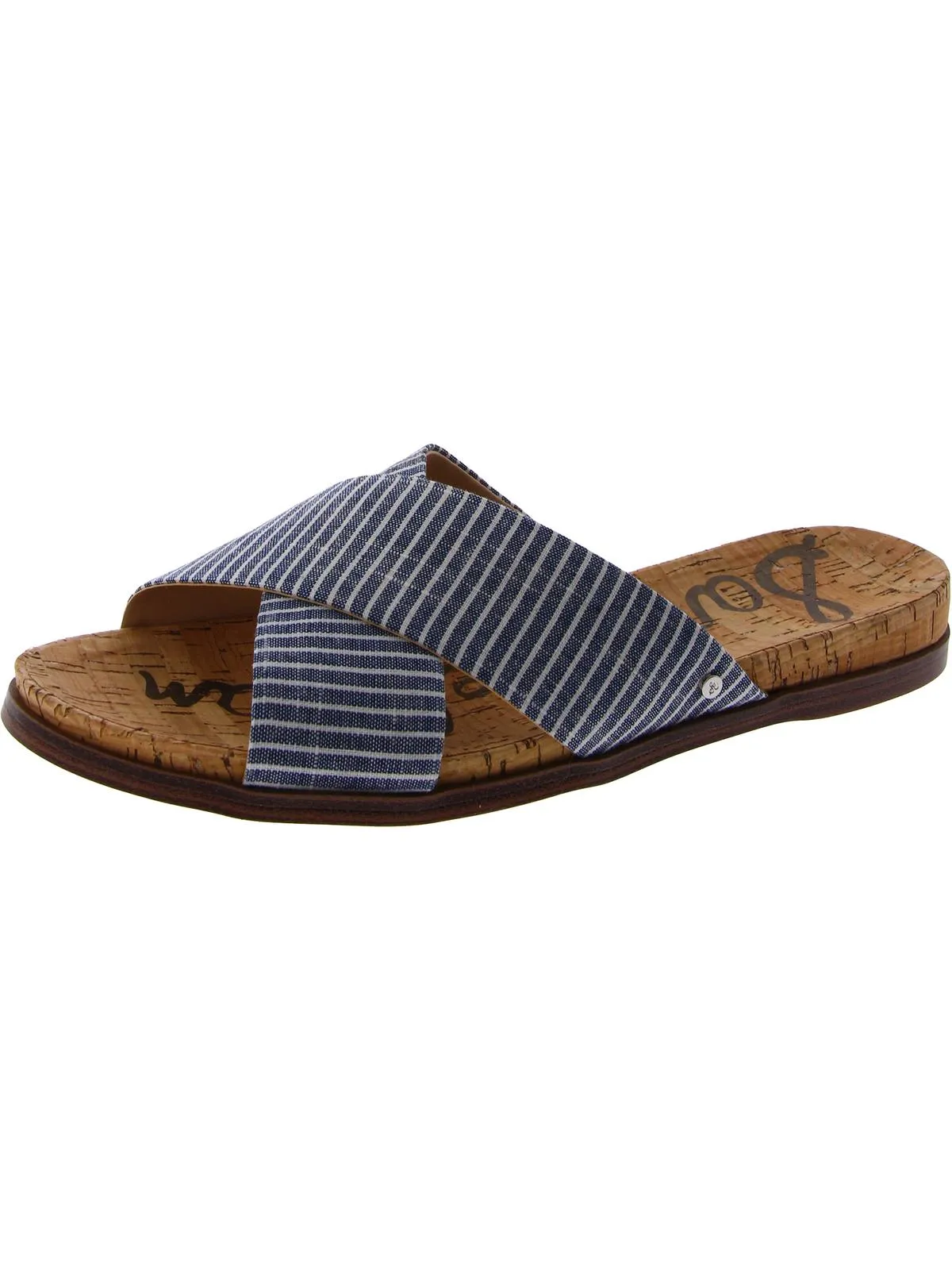 Hattie Womens Criss-Cross Front Slides Strap Sandals