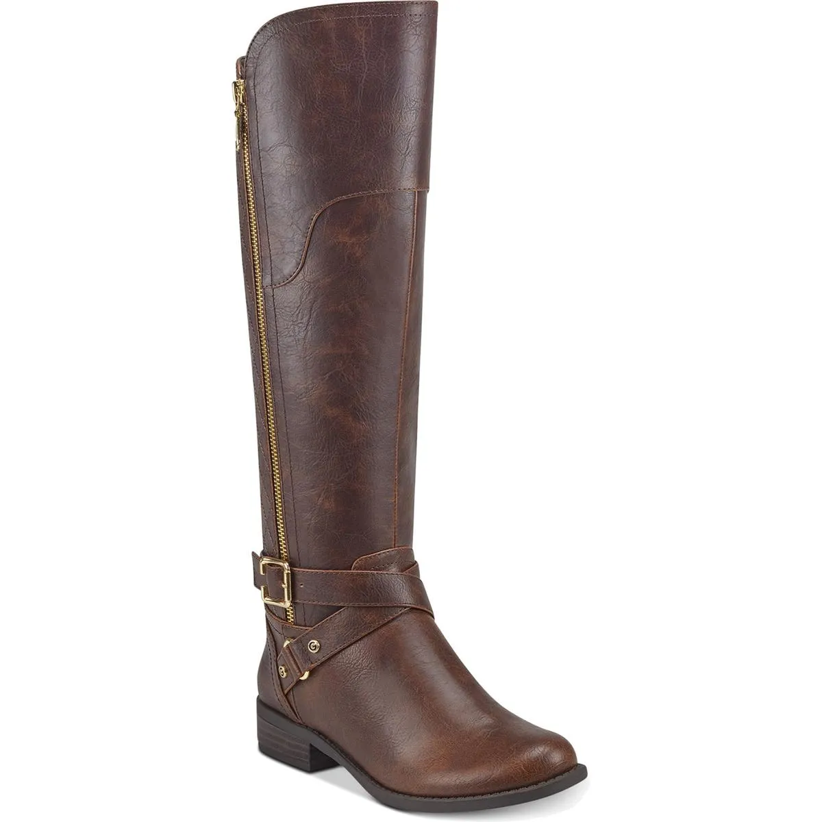 Haydin  Womens Wide Calf Faux Leather Riding Boots