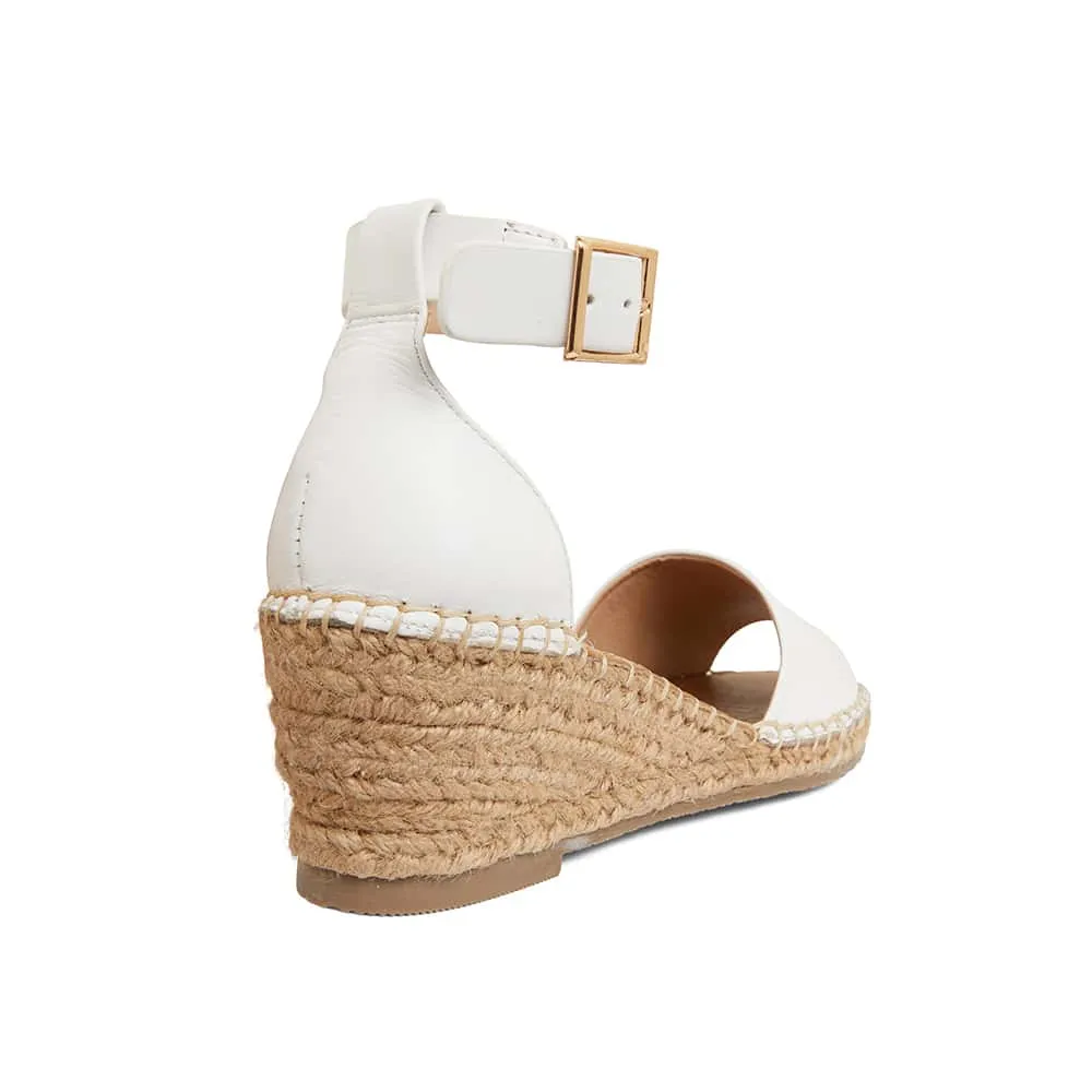 Henley Espadrille in White Leather