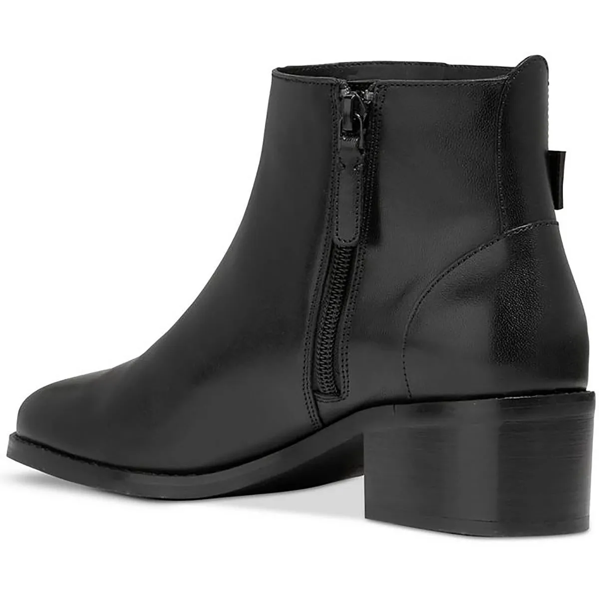 Holis Buckle Womens Leather Stacked Heel Ankle Boots