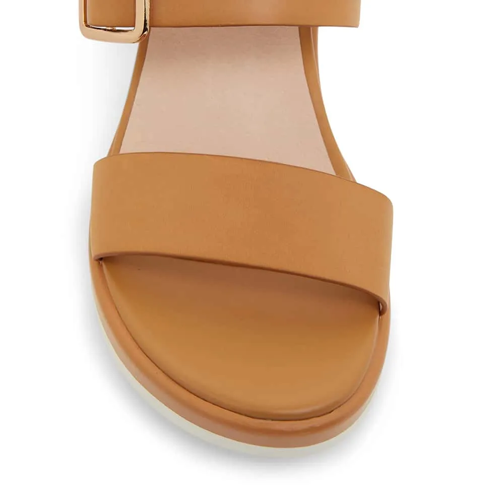 Indulge Wedge in Light Tan Leather