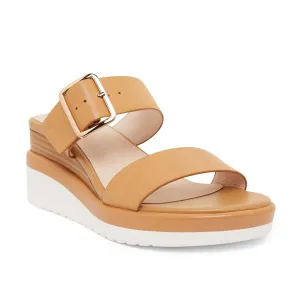 Indulge Wedge in Light Tan Leather