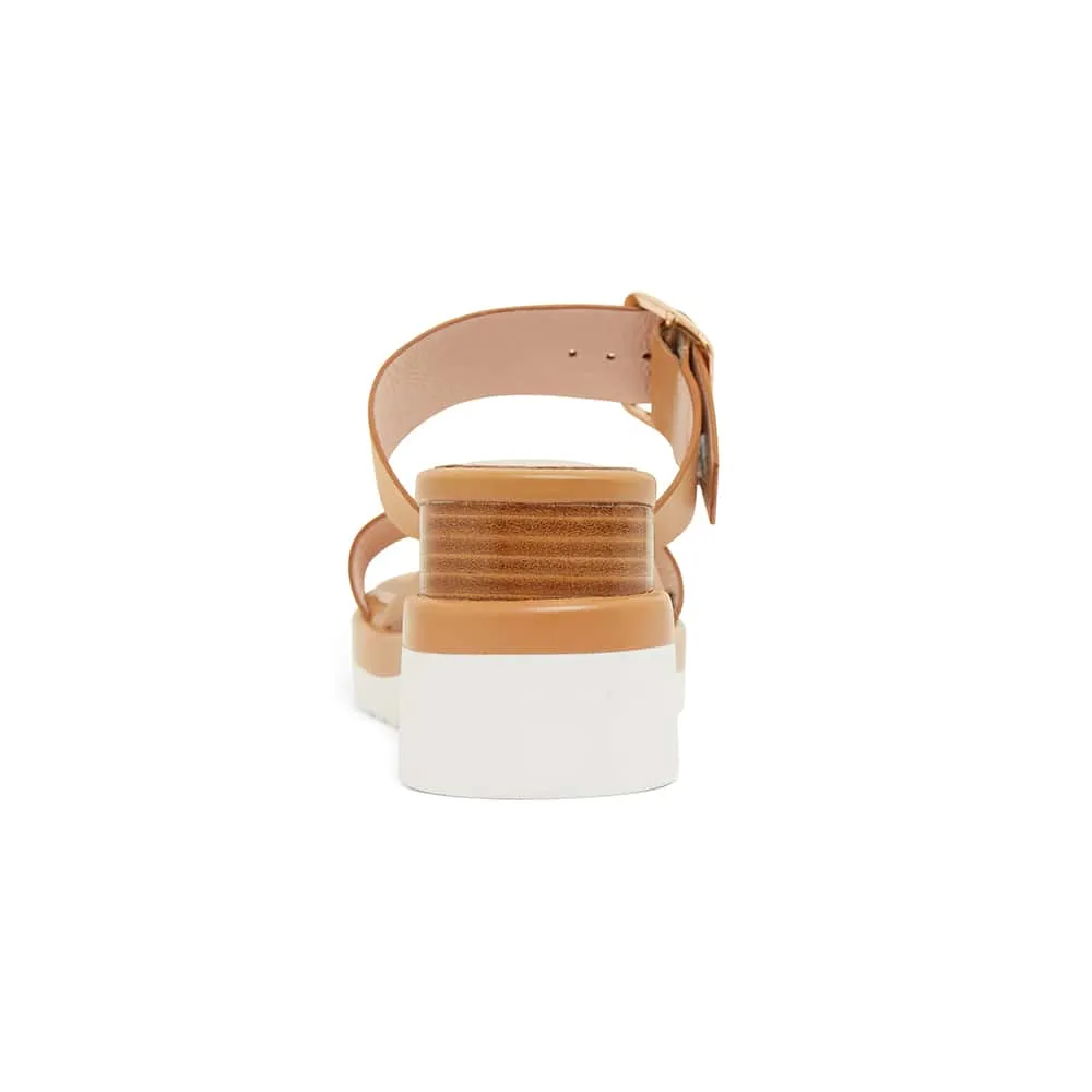 Indulge Wedge in Light Tan Leather