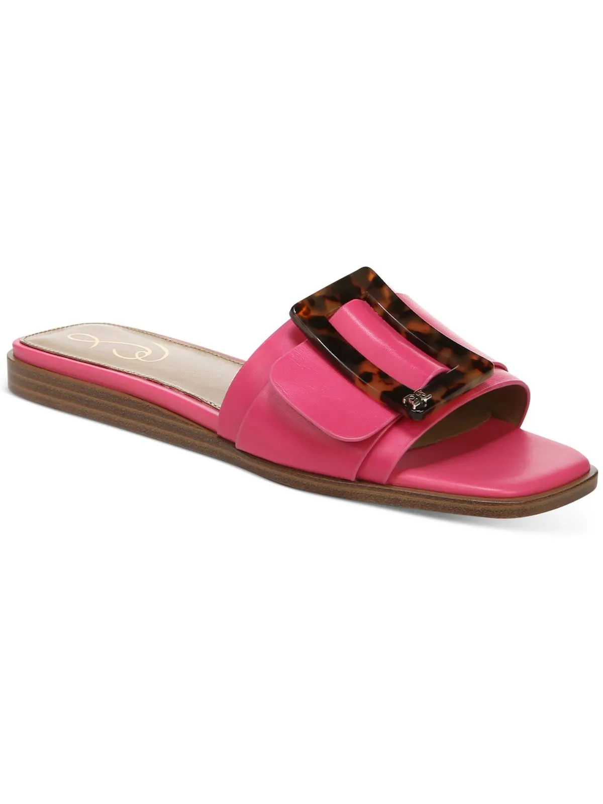 Inez Womens Buckle Square Toe Slide Sandals