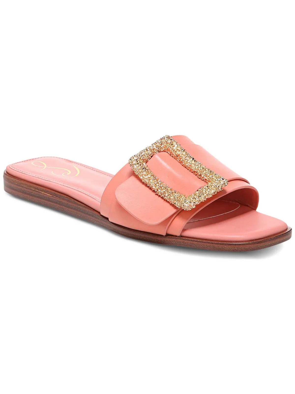 Inez Womens Buckle Square Toe Slide Sandals
