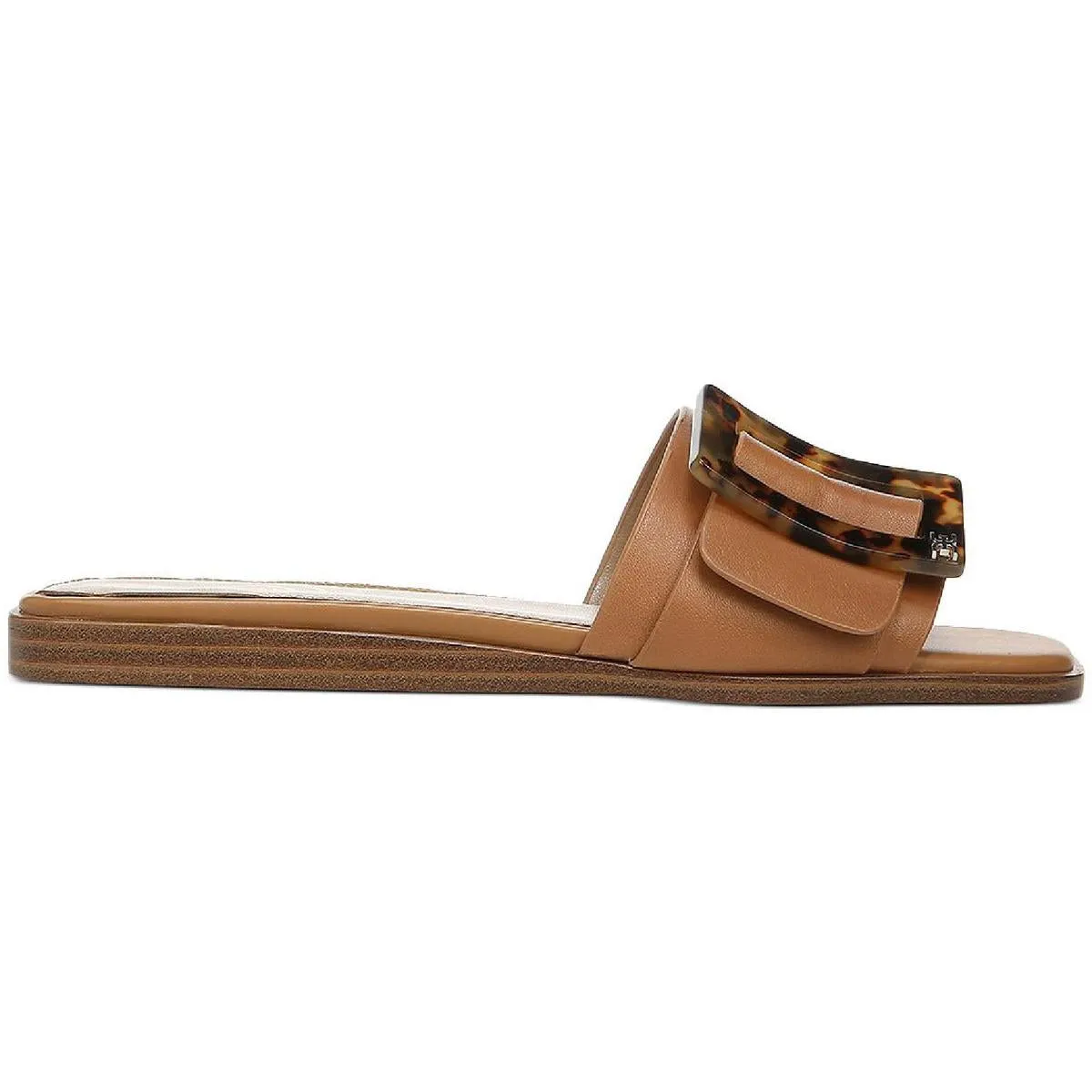 Inez Womens Buckle Square Toe Slide Sandals