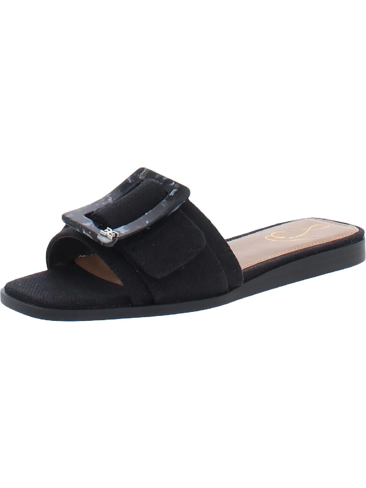 Inez Womens Buckle Square Toe Slide Sandals