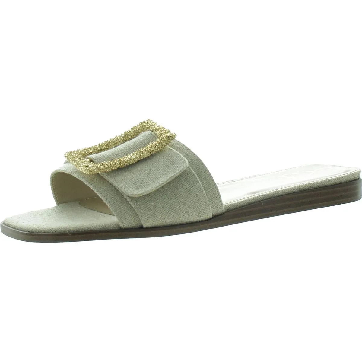 Inez Womens Buckle Square Toe Slide Sandals