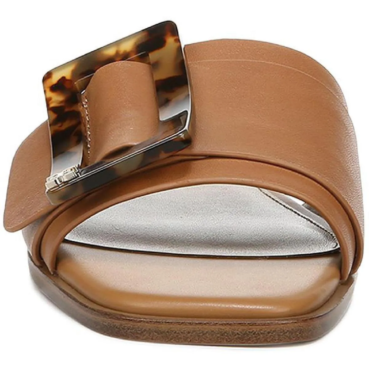 Inez Womens Buckle Square Toe Slide Sandals